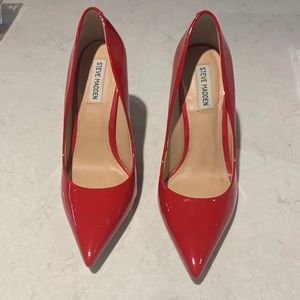 Steve Madden Red Patent Stiletto Pumps. Size 9